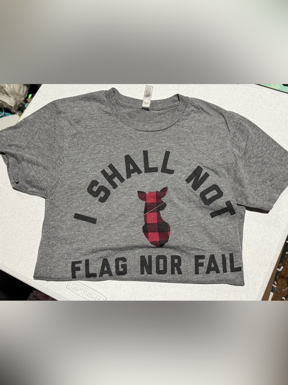 I Shall Not Flannel Goat Flag Nor Fail TShirt XS